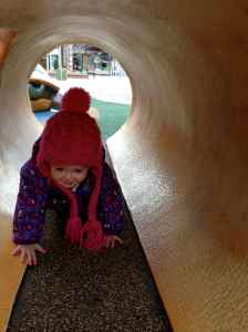 Fun crawling through 'logs'