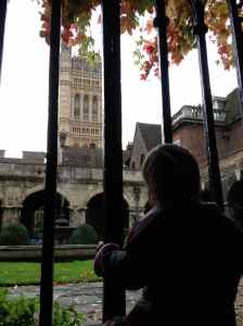 Checking out Big Ben from Westminster Abbey
